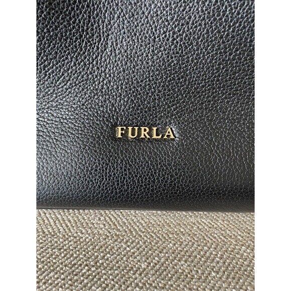 🖤 FURLA Black Leather Bucket Tote Handbag – Excellent Condition - Picture 10 of 14